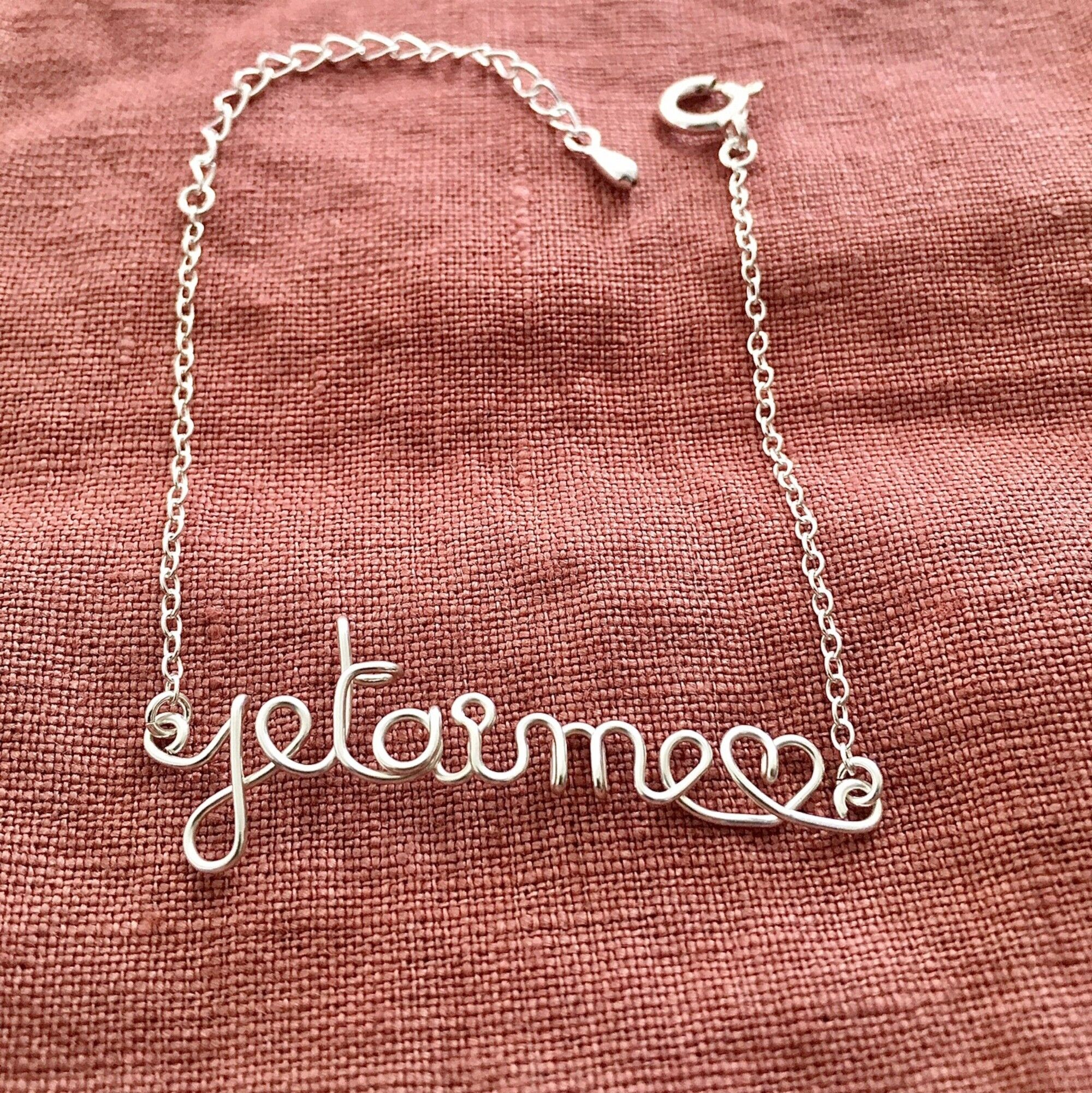 Adjustable Chain Bracelet, Personalized Message, 925 Silver, French Craftsmanship