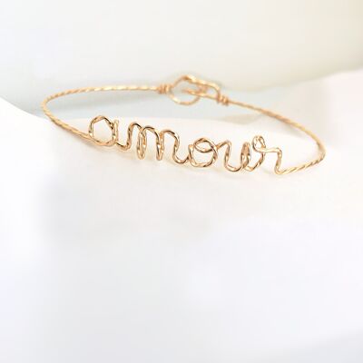 Bracciale rigido con messaggio personalizzato Sparkle Filled 12k