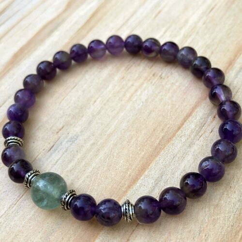 Amethyst and Fluorite Gemstone Bracelet