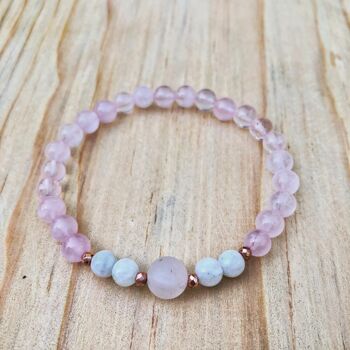 Bracelet Mala Pierre de Lune et Quartz Rose 2