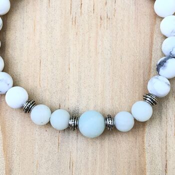 Bracelet Mala Amazonite et Howlite 5