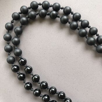 Mala Onyx Noir Mat et Obsidienne – Perle 108 6mm 6