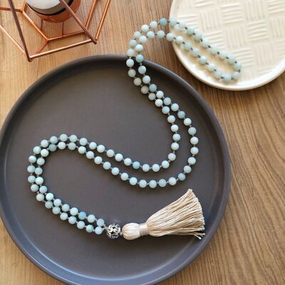 6 mm mattblau Amazonit 108 Perlen Meditation Mala