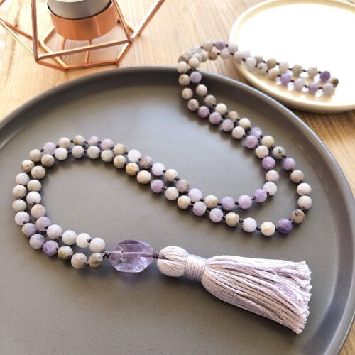 Lavender Amethyst Mala Beads – 6mm 108 Bead Mala