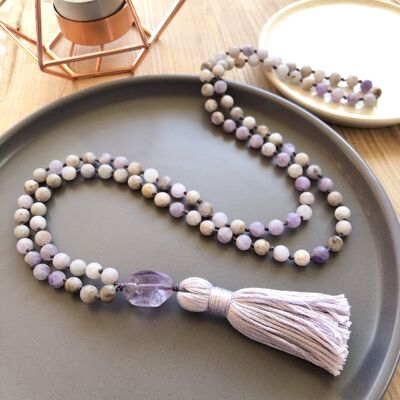 Lavendel-Amethyst-Mala-Perlen – 6 mm Mala mit 108 Perlen