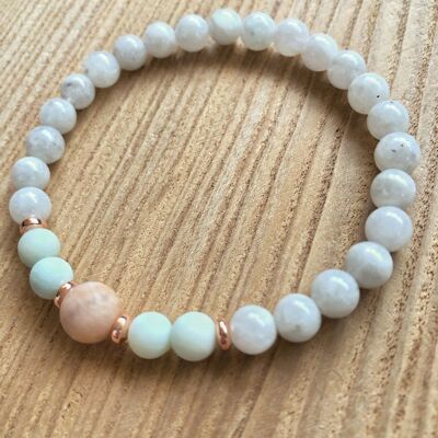 Moonstone and Amazonite Calming Gemstone Bracelet