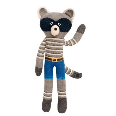 Cuddly toy raccoon knitted