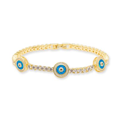 Evil Eye Opal Bracelet Blue - Gold