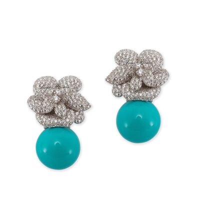 Rose Pearl Turquoise Earring