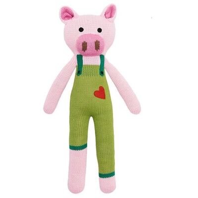 Cuddly toy pig knitted
