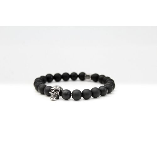 Onyx Matte Skull Bracelet 8mm