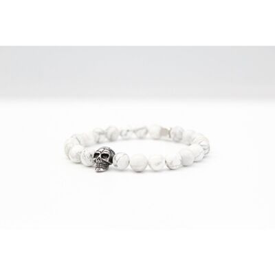 Howlite Skull Bracelet 8mm