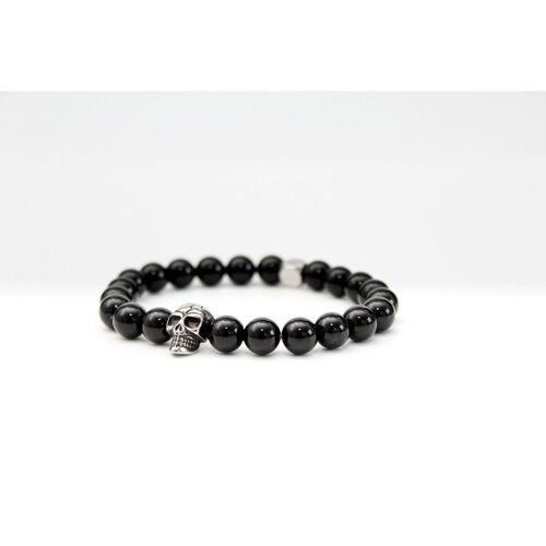 Onyx Skull Bracelet 8mm