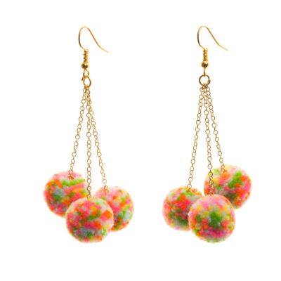 Pom Pom Earrings - Tutti Frutti