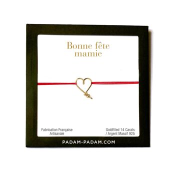 Bracelet mon coeur Bonne fête mamie - Goldfilled 1