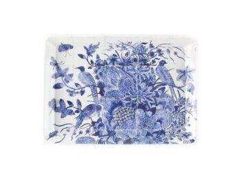 Plateau de service mélaminé, taille MINI, Delft Blue Birds 2