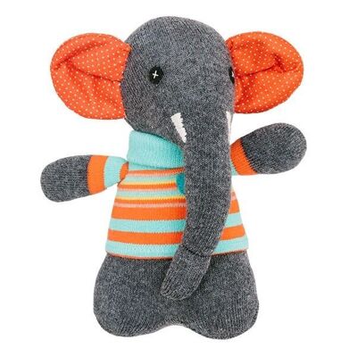 Peluche chaussette éléphant gris