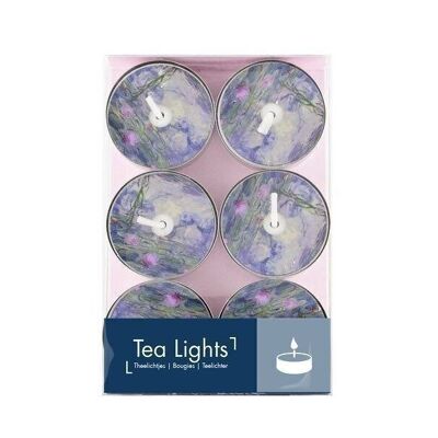 set of 6 Tea lights, Monet, Water Lilies