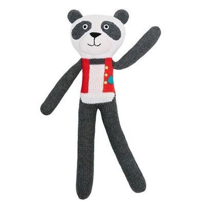 Cuddly toy panda knitted