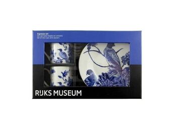 Service à expresso (2 tasses), Delft Blue Birds, Rijksmuseum 3