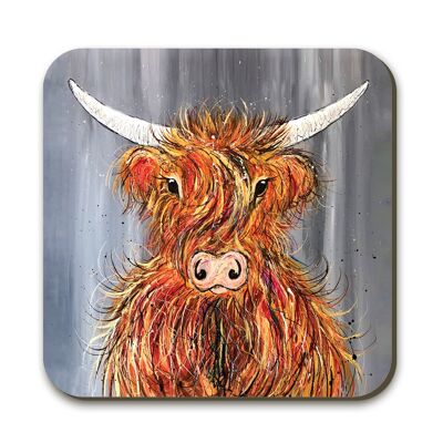 Windswept Highland Cow Coaster