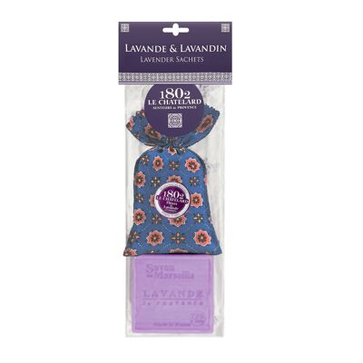 Lotto di 1 bustina di Lavanda & Lavanda e 1 sapone Senza Olio di Palma Lavanda - Collezione Provence Chic