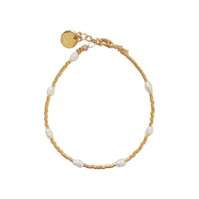 pulsera - oro/perla