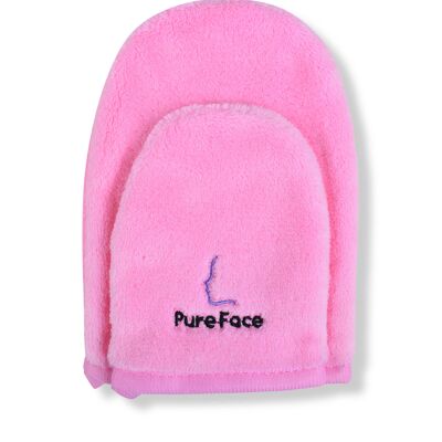 Pink microfiber makeup remover gloves