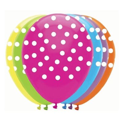 Polka Dot Brights Mix Globos de látex Estampado redondo