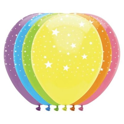 Globos de látex de mezcla de estrellas con estampado redondo