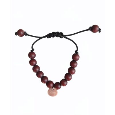 OHBOY Boys Bracelet - Wooden Beads Mahogany Red