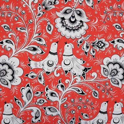 Tissu Lada rouge coquelicot