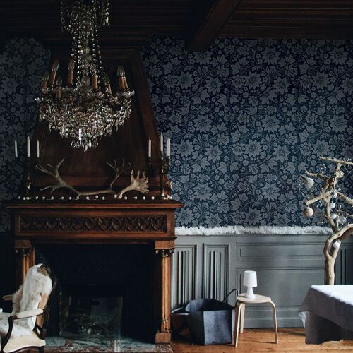 Milana Graphite Blue Wallpaper