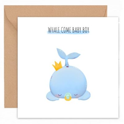 Gevouwen Kaart | Whale come baby boy