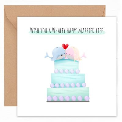 Gevouwen kaart | Wünsch euch Whaley ein glückliches Eheleben
