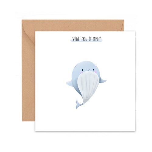 Gevouwen Kaart | Whale you be mine?