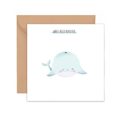 Gevouwen kaart | Whale hello beautiful