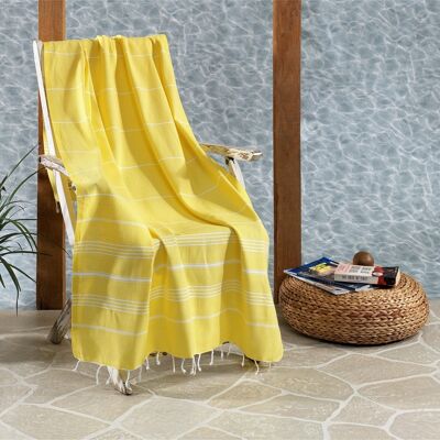 Trendy Cotton Hammam Towel, Yellow