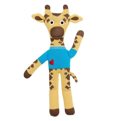 Knitted soft toy giraffe