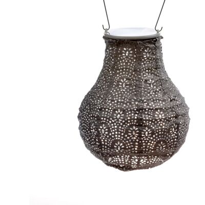Lanterna a LED sostenibile Decorazione da giardino Lampadina a ventaglio - 16 cm - Tortora
