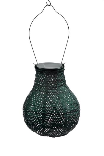 Lanterne Led Durable Décoration de Jardin Ampoule Ikat - 16 cm - Vert 1