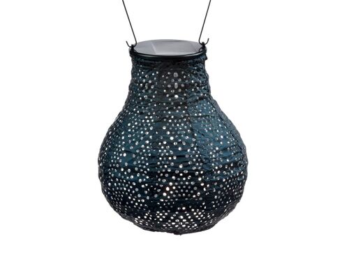 Sustainable Led Lantern Garden Decoration Ikat Bulb - 16 cm - Petrol