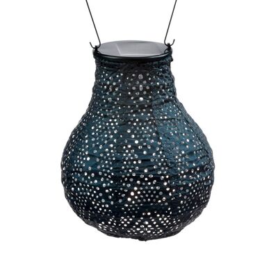 Sustainable Led Lantern Garden Decoration Ikat Bulb - 16 cm - Petrol