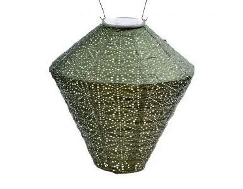 Lanterne Led Durable Décoration de Jardin Sashiko Diamant - 28 cm - Vert Clair