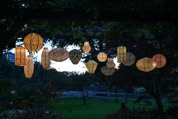 Lanterne Led Durable Décoration de Jardin Sashiko Diamant - 28 cm - Vert Clair 5