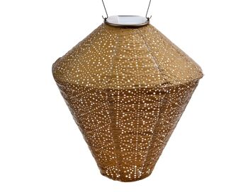 Lanterne Led Durable Décoration de Jardin Sashiko Diamant - 28 cm - Or 1