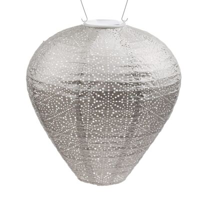 Lanterna Led Sostenibile Decorazione da Giardino Palloncino Sashiko - 30 cm - Tortora Chiaro