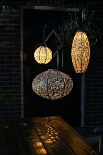 Lanterne Led Durable Décoration Jardin Bazar Ovale Long - 20 cm - Cuivre 4