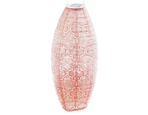 Sustainable Led Lantern Garden Decoration Bazaar Long Oval - 20 cm - Roze