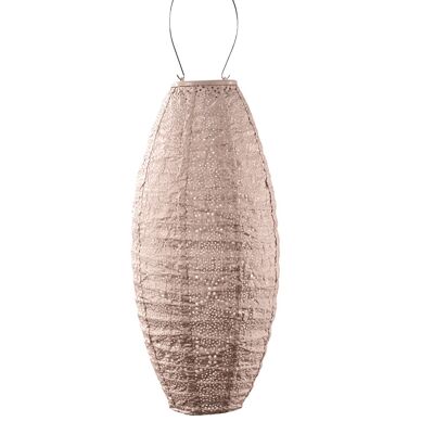 Lanterne LED Durable Décoration de Jardin Bazaar Longue Ovale - 20 cm - Rose